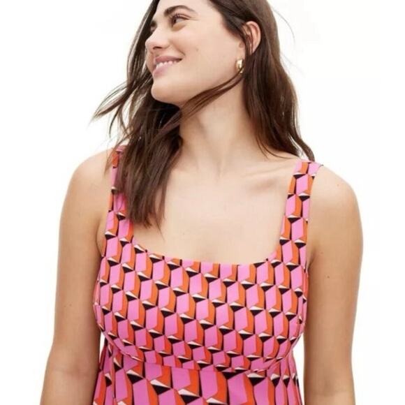 New Diane Von Furstenberg x Target DVF 90's Shift Pink Modern Geo Mini Dress 00 - Picture 3 of 8